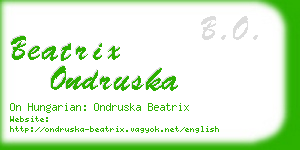 beatrix ondruska business card